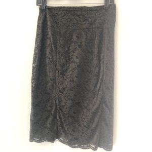 Green lace pencil skirt